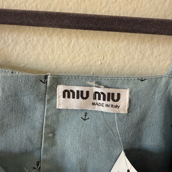 MIU MIU Denim Nautical Crop Top The Real Real Size S - Picture 5 of 5